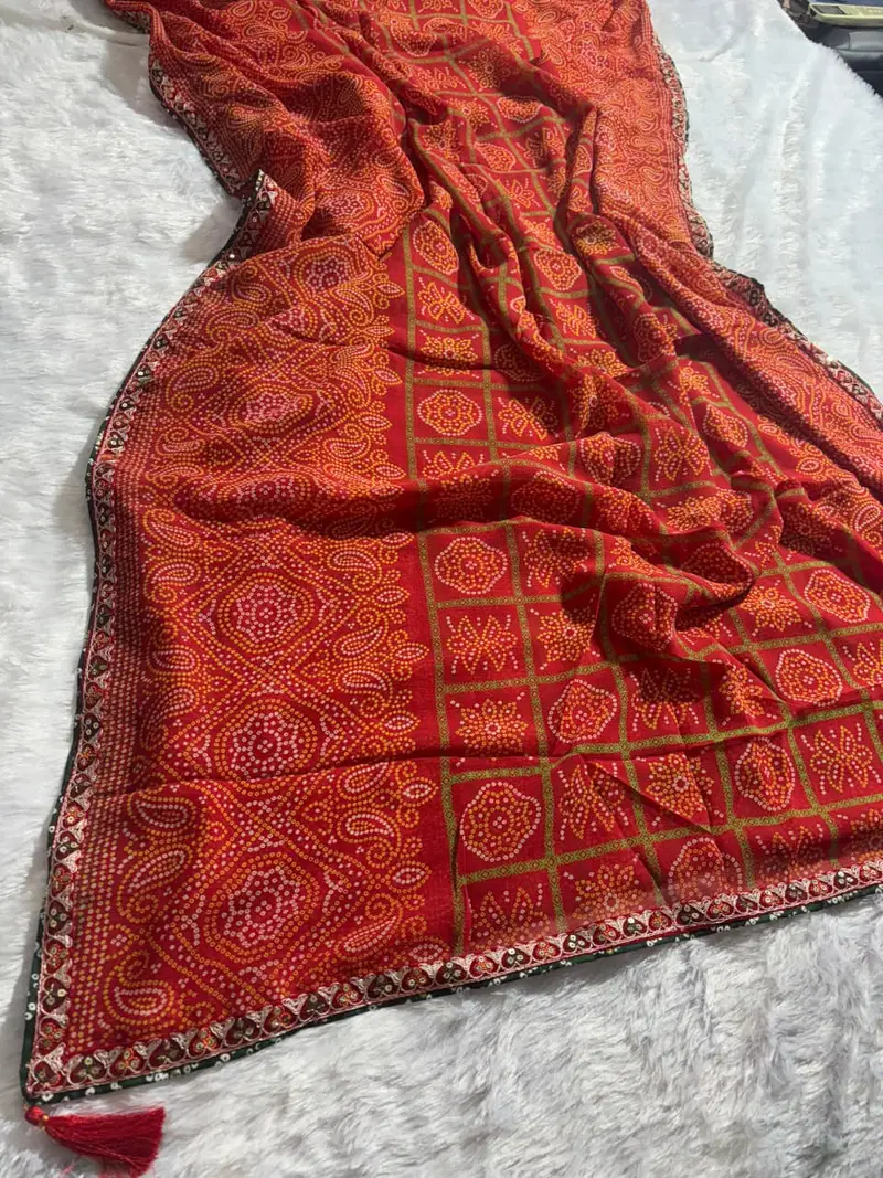 Jalnidhi Anjali Georgette Bandhani Printed Saree Collection
