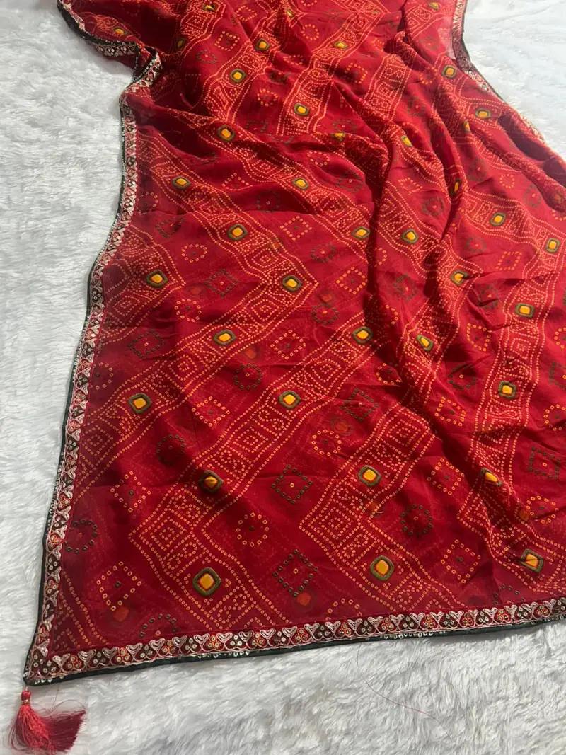 Jalnidhi Anjali Georgette Bandhani Printed Saree Collection