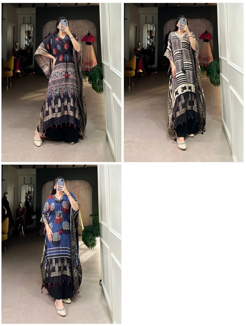 Lekha YF 3023 Pure Viscose Zari Border Kaftan Collection