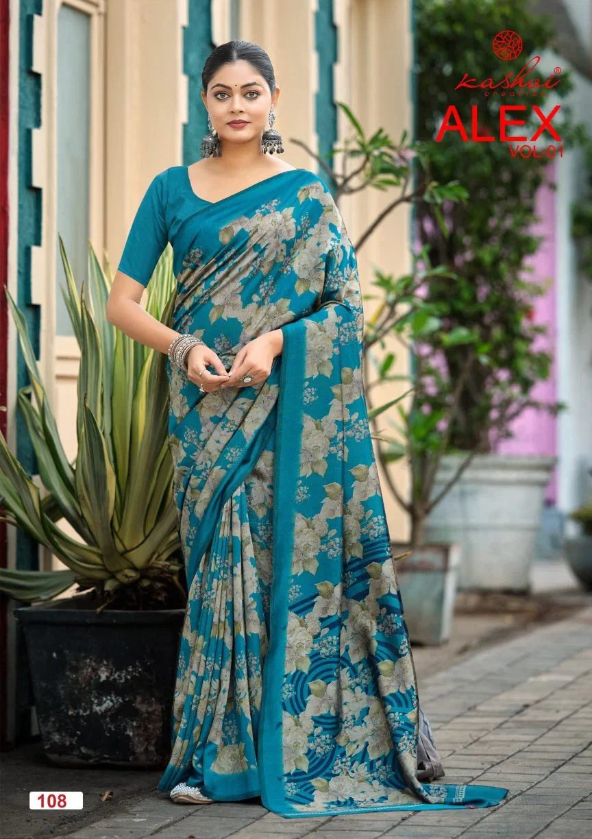 Kashvi Alex Vol 1 Black Vichitra Printed Saree