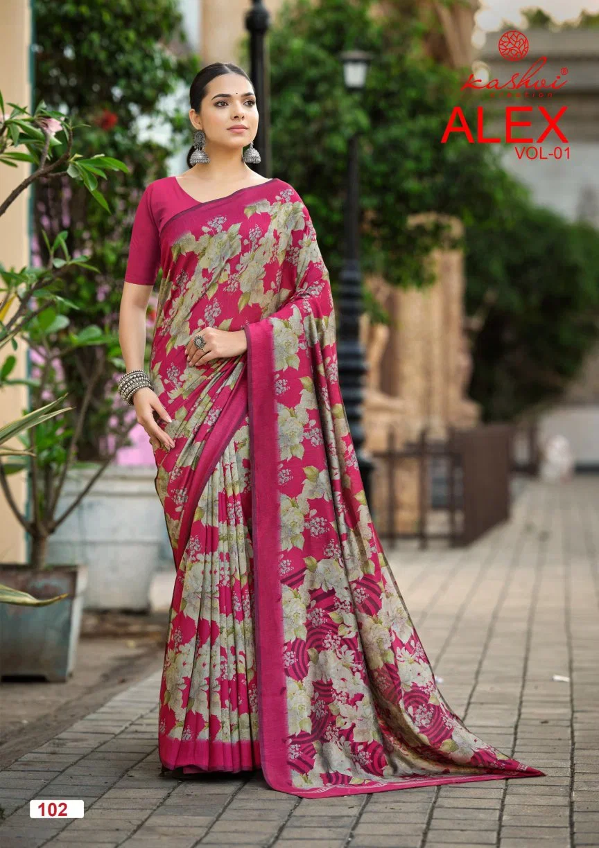 Kashvi Alex Vol 1 Black Vichitra Printed Saree