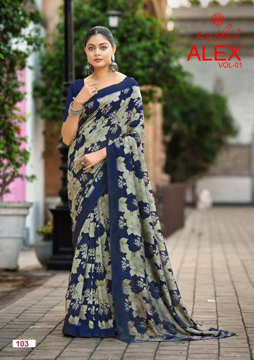 Kashvi Alex Vol 1 Black Vichitra Printed Saree
