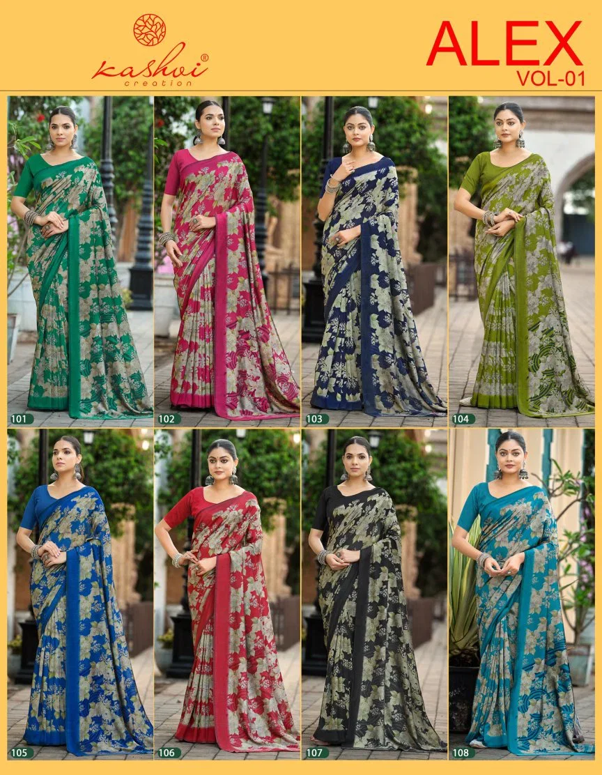 Kashvi Alex Vol 1 Black Vichitra Printed Saree