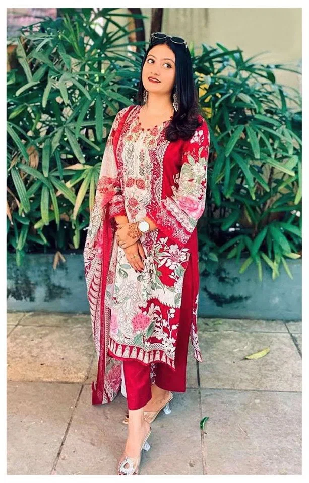 Alzohaib Az 1369 A Cotton Embroidered Salwar Kameez