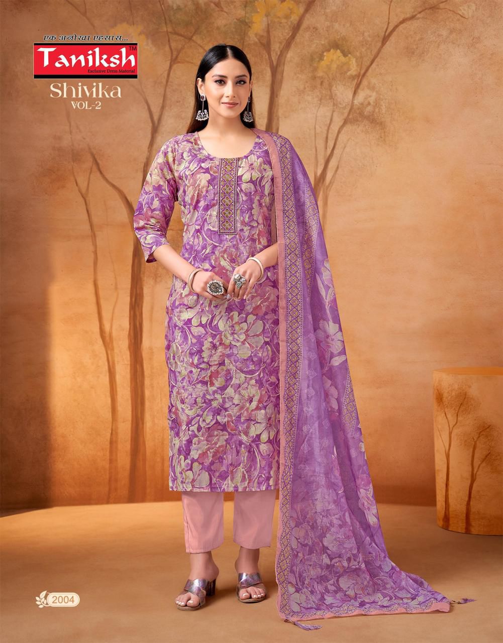 Taniksh Shivika Vol 2 Muslin Print With Embroidery Work Top With Bottom And Dupatta
