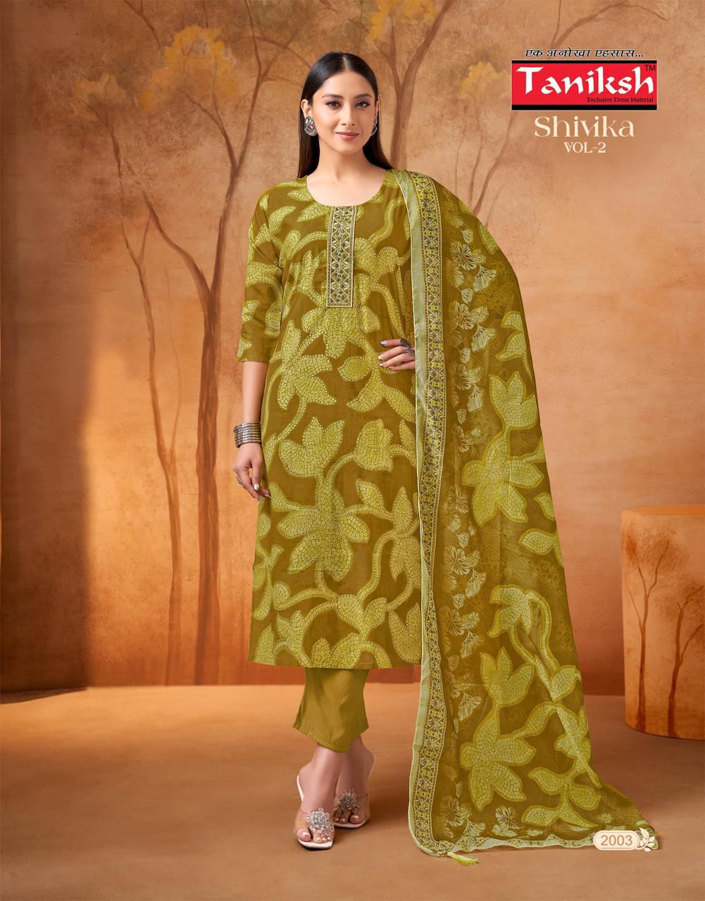 Taniksh Shivika Vol 2 Muslin Print With Embroidery Work Top With Bottom And Dupatta