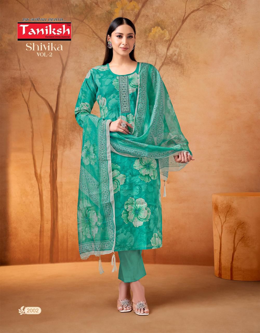 Taniksh Shivika Vol 2 Muslin Print With Embroidery Work Top With Bottom And Dupatta