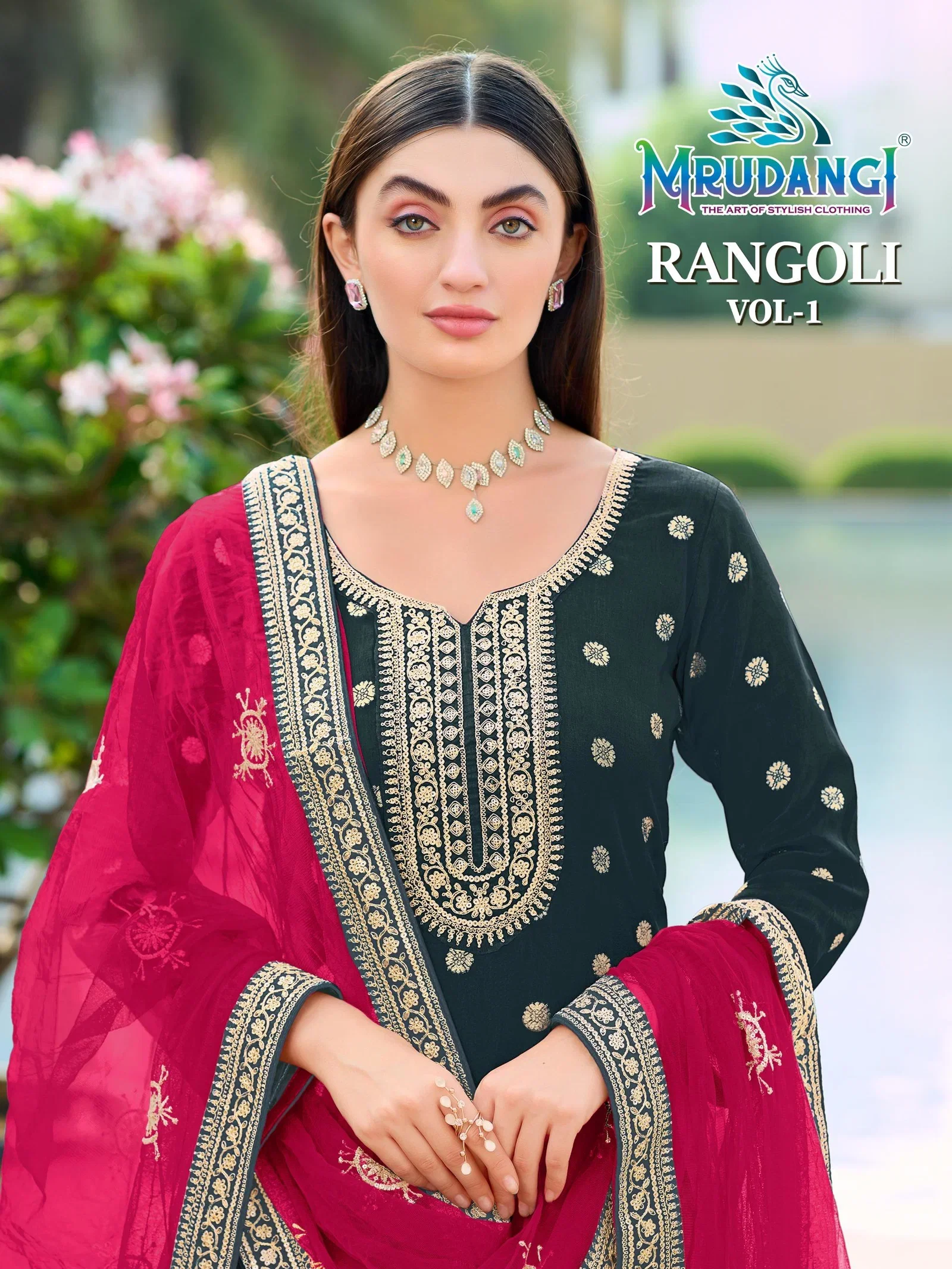 Mrudangi Rangoli Vol 1 Viscose Jacquard Embroidered Salwar Kameez Collection