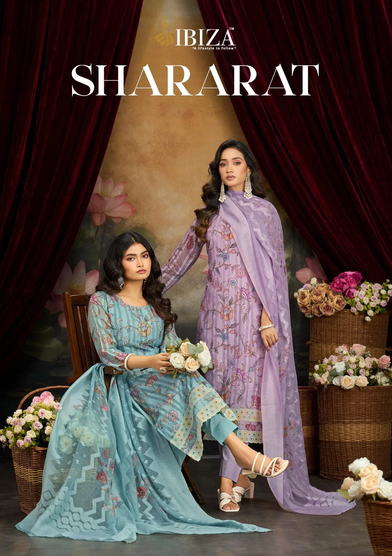 Ibiza Shararat Mal Banrasi Cotton Jacquard Digital Printed Salwar Kameez