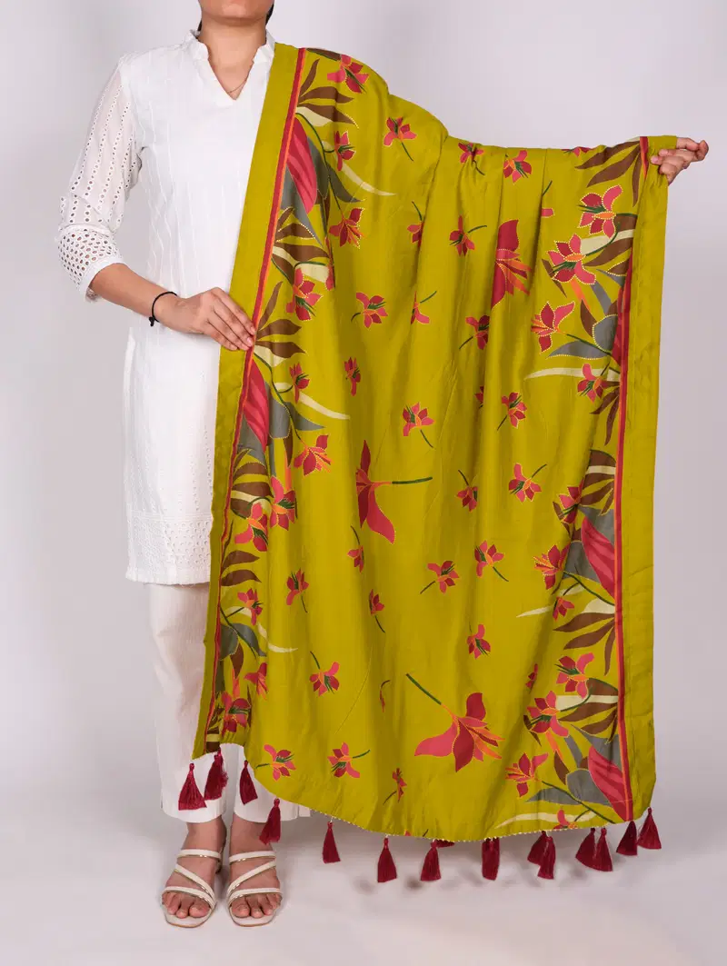 Taraa L 4012 Tasar Silk Printed Fancy Dupatta Collection