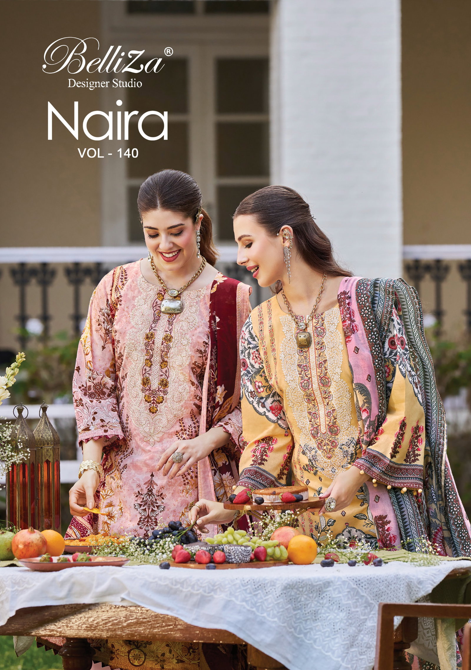 Belliza Naira Vol 140 Cotton With Self Embroidered Salwar Kameez Collection