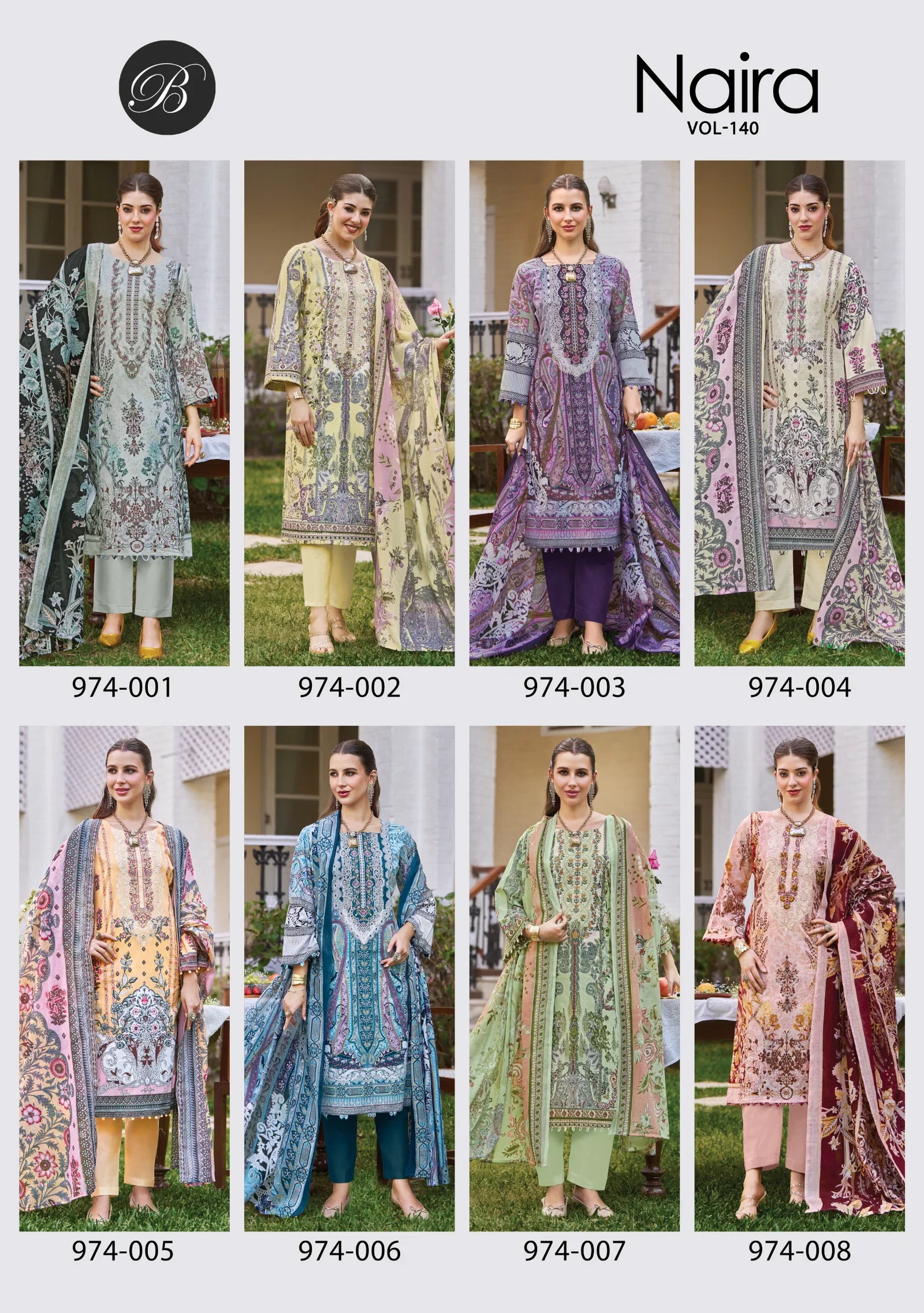 Belliza Naira Vol 140 Cotton With Self Embroidered Salwar Kameez Collection