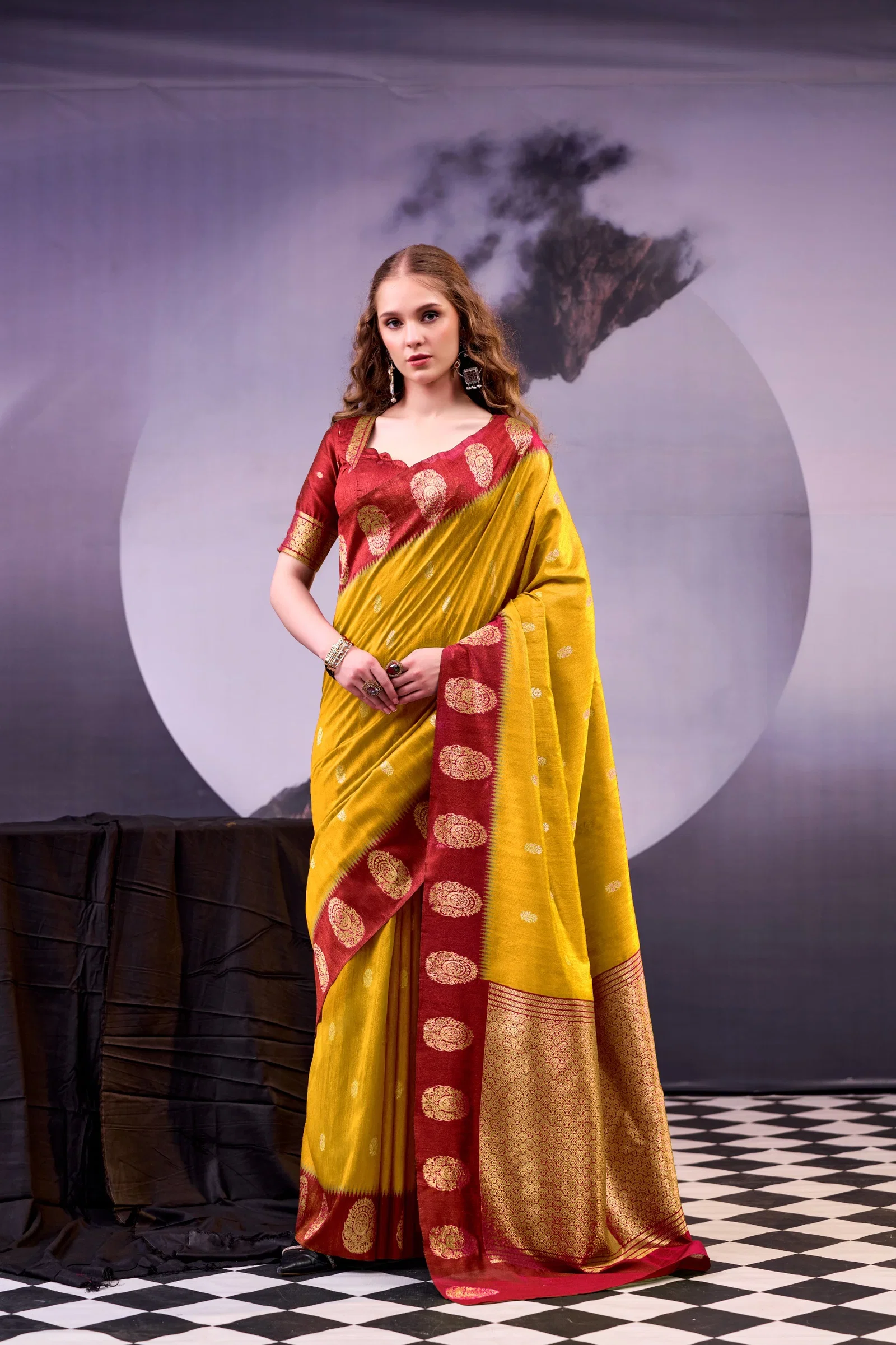 Taraa L 8002 Poly Cotton Zari Weaving Saree Collection