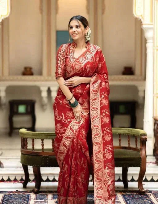 Soft Silk 5072 Lichi Silk Jacquard Work Saree Collection