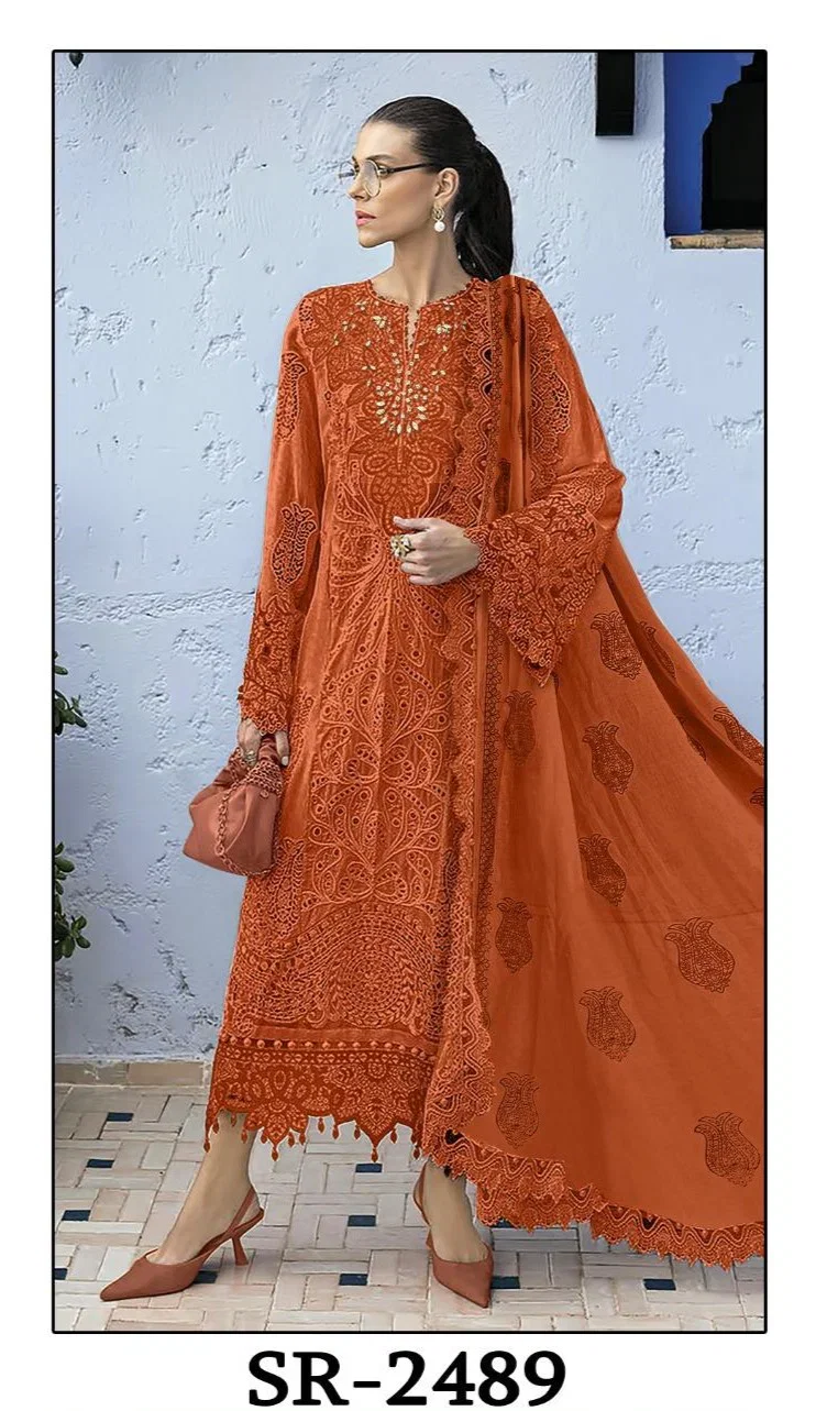 Shree Sr 2489 Cambric Cotton Embroidered Salwar Kameez