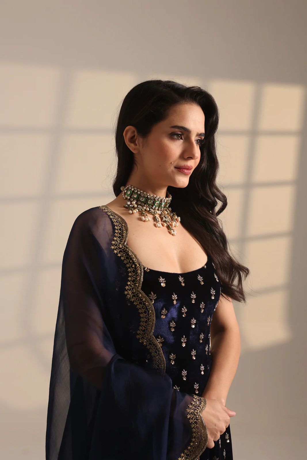 Glory KD 1576 Roman Glass Top Pant With Dupatta