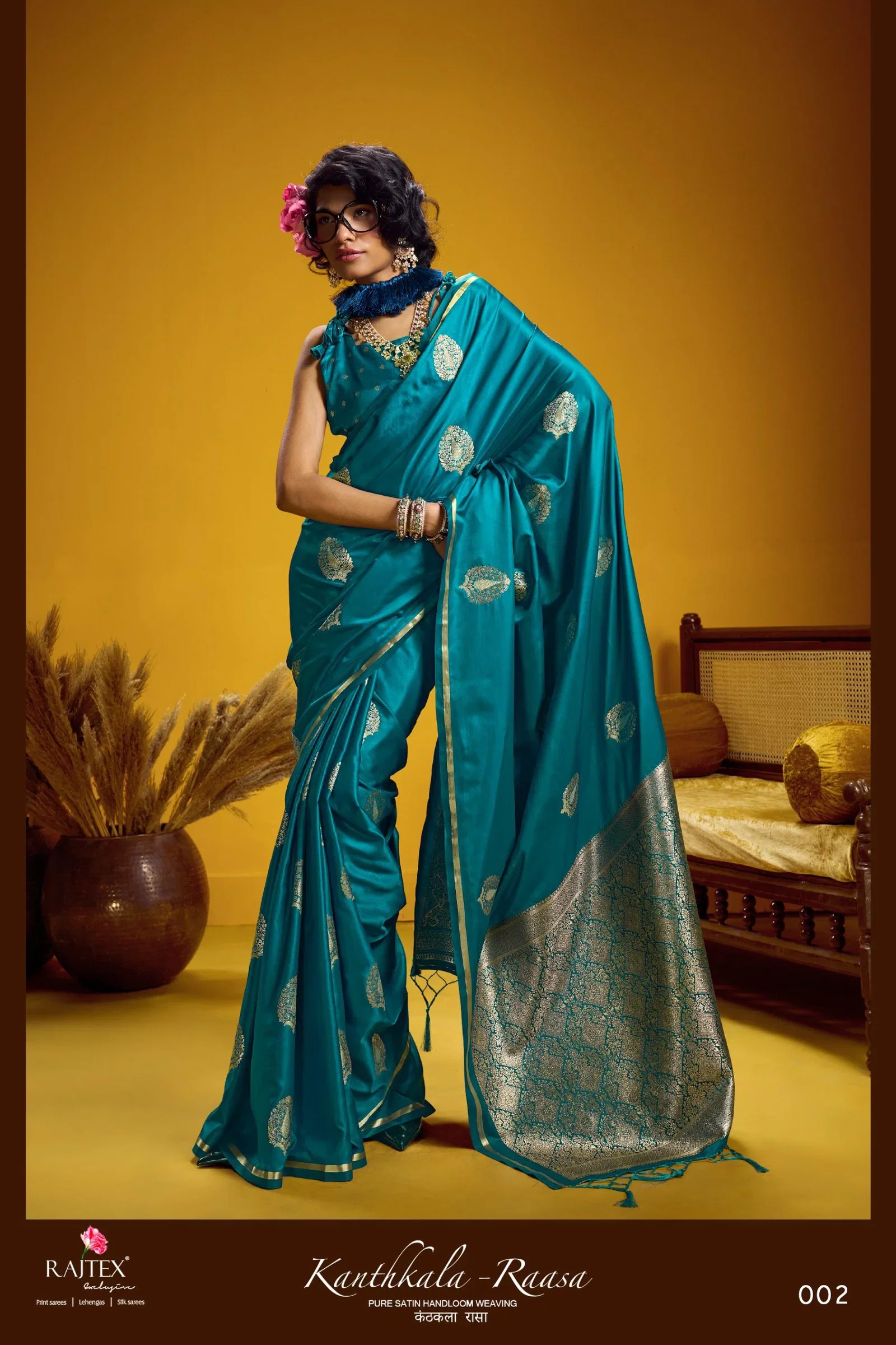 Rajtex Kanthkala Raasa Pure Satin Handloom Weaving Saree Collection