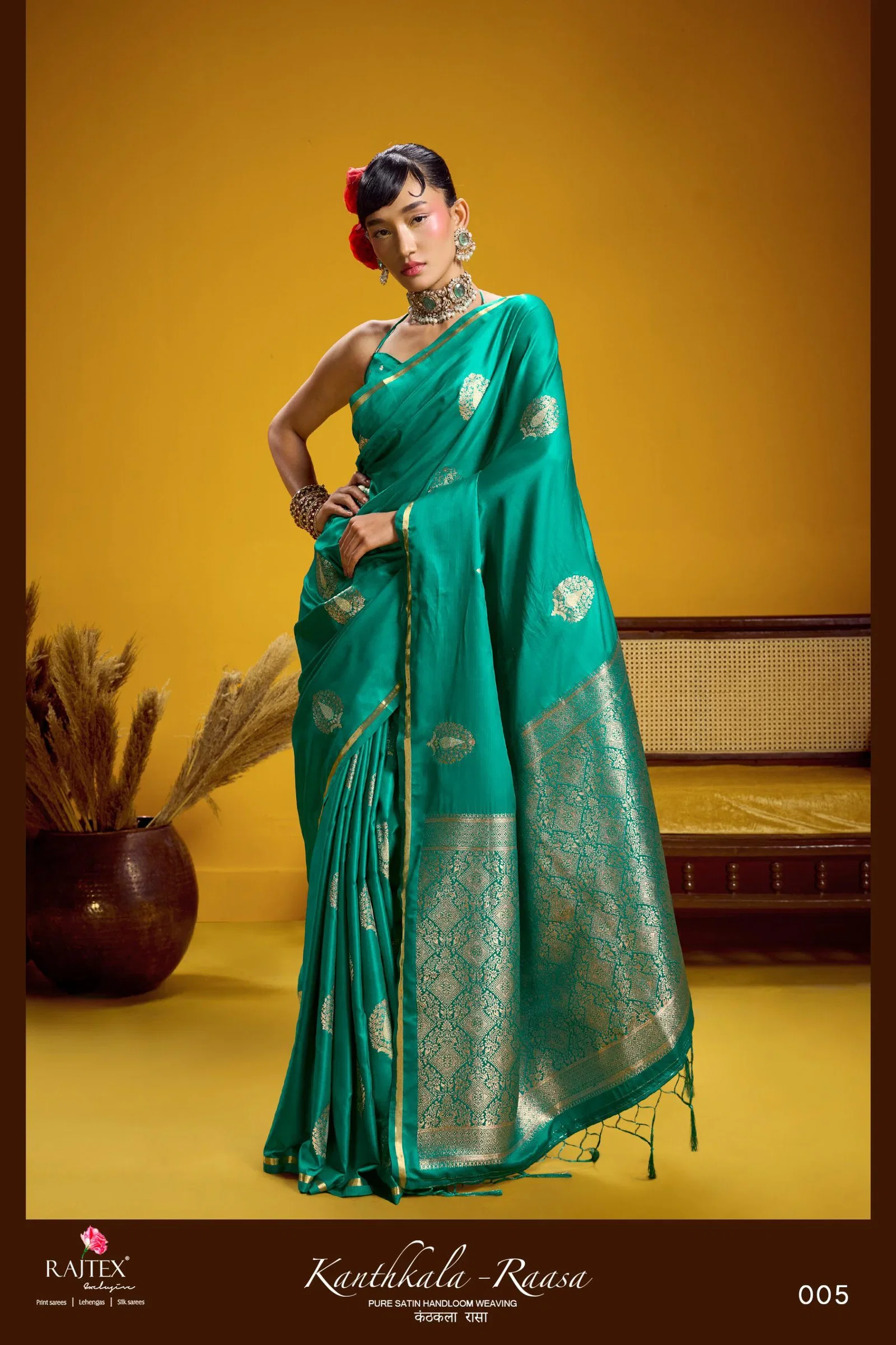 Rajtex Kanthkala Raasa Pure Satin Handloom Weaving Saree Collection
