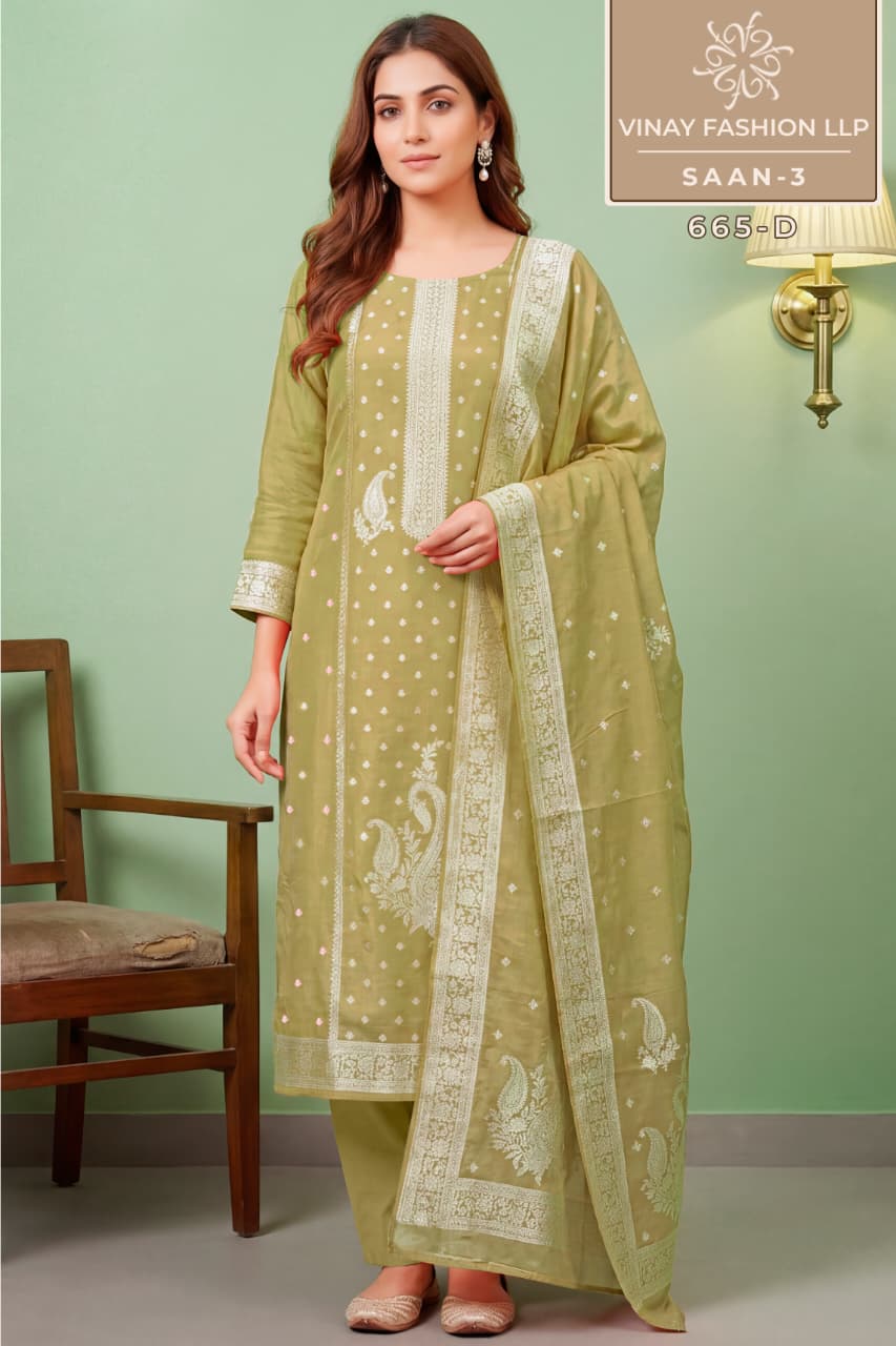 Vinay Kuleesh Saan Vol 3 Viscose Maslin salwar Kameez Collection