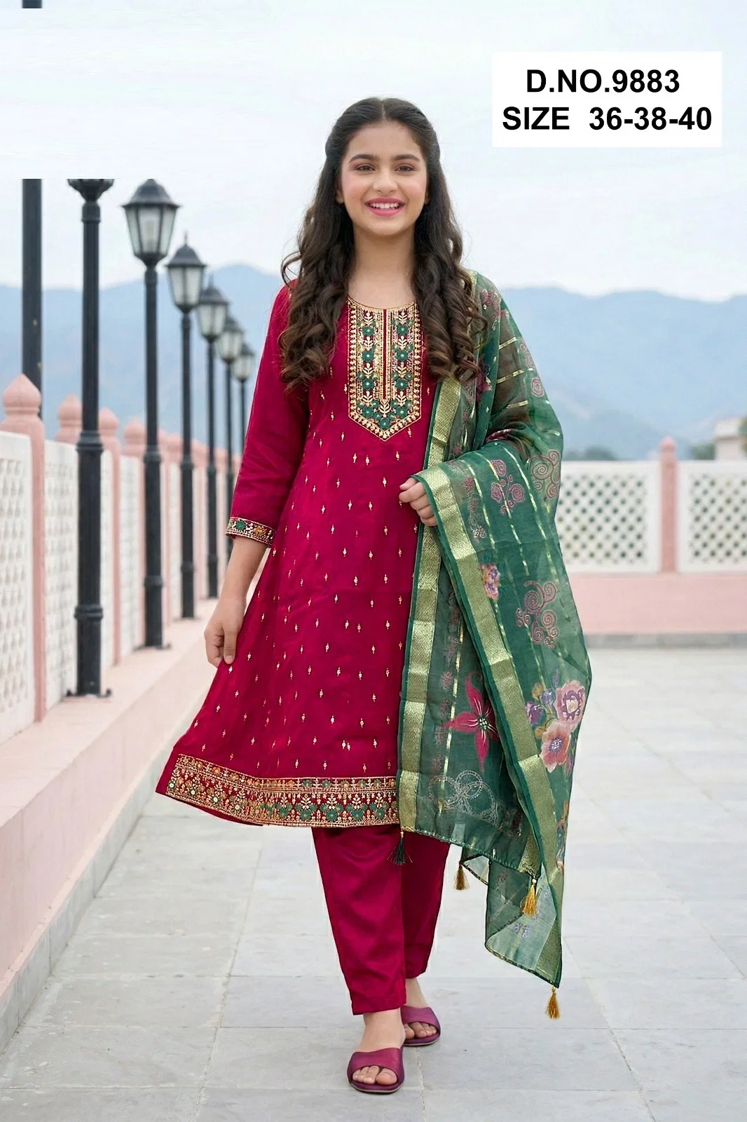 Tanvika 9883 Roman Glass Kurti With Bottom Dupatta Collection