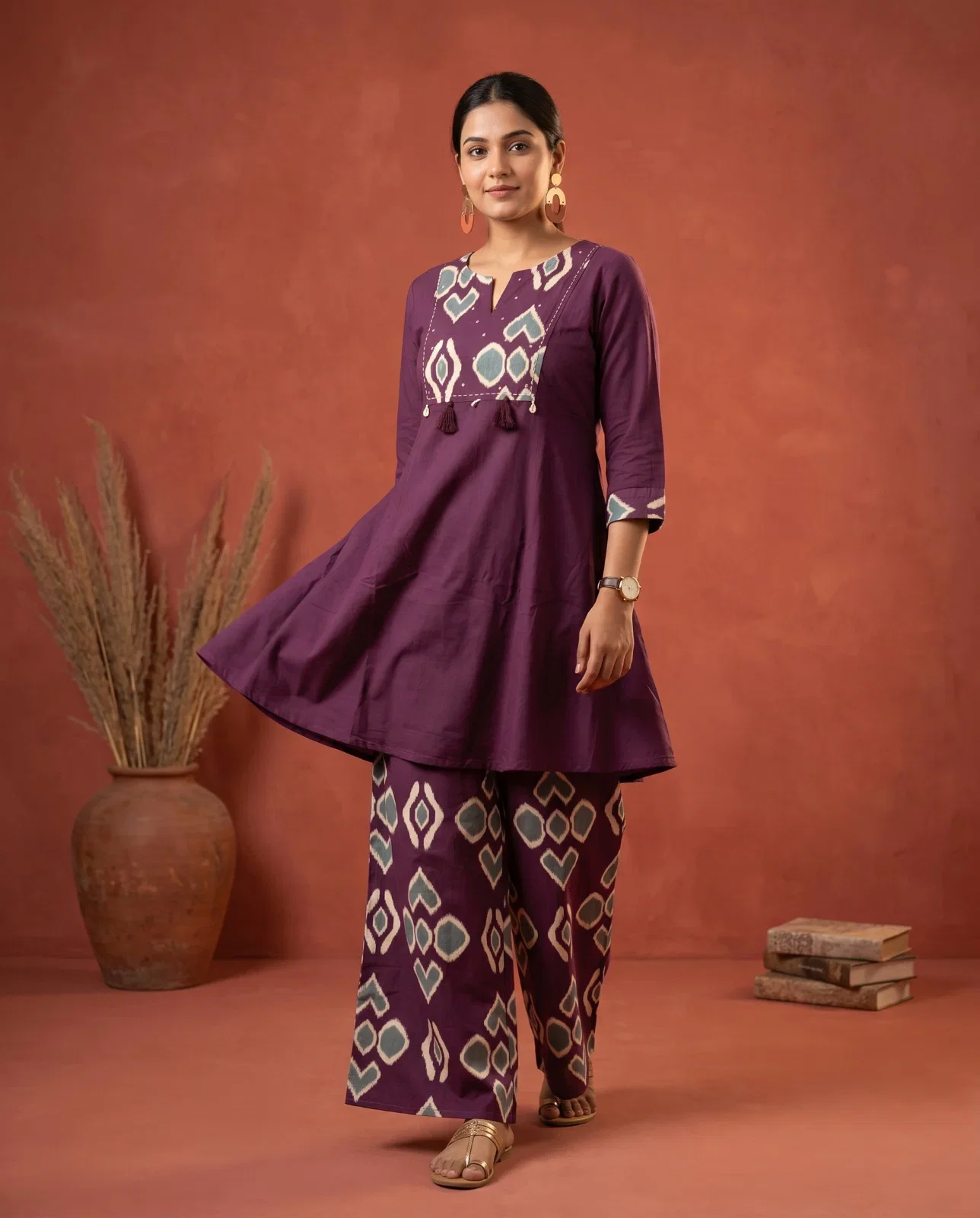 Naisha K 888 Cotton Manual Worked Kurti With Pant Collection