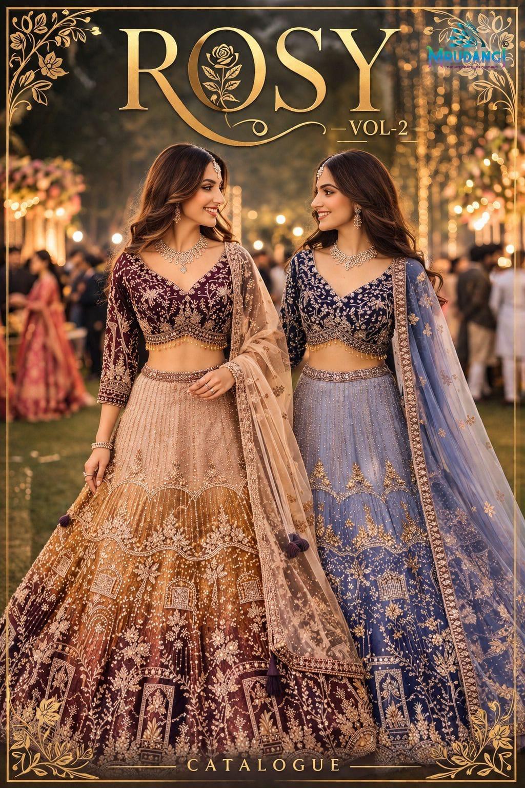 Mrudangi Rosy Vol 2 Premium Net Handworked Designer Lehenga Choli Collection