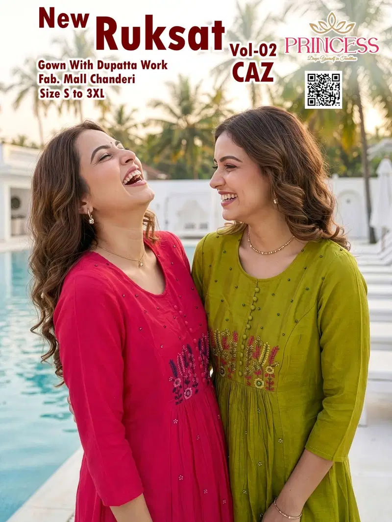 Princess New Ruksat Vol 2 Mal Chanderi Anarkali Kurti Set Collection
