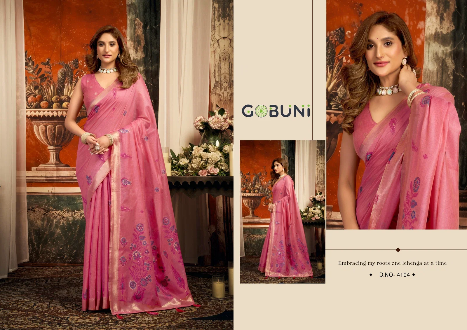 Gobuni Sejal Mal Cotton Zari Border Festival Wear Saree Collection