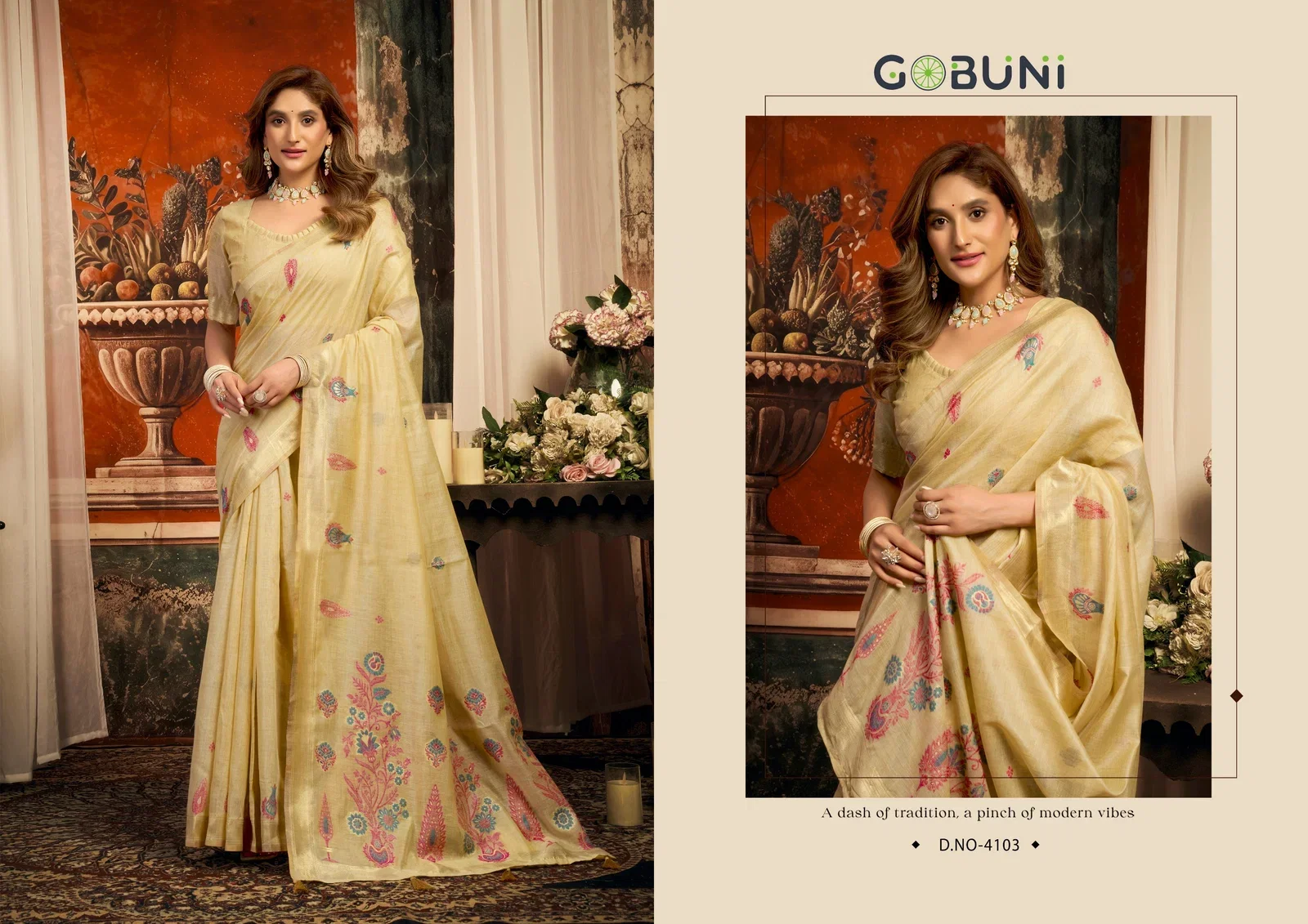 Gobuni Sejal Mal Cotton Zari Border Festival Wear Saree Collection