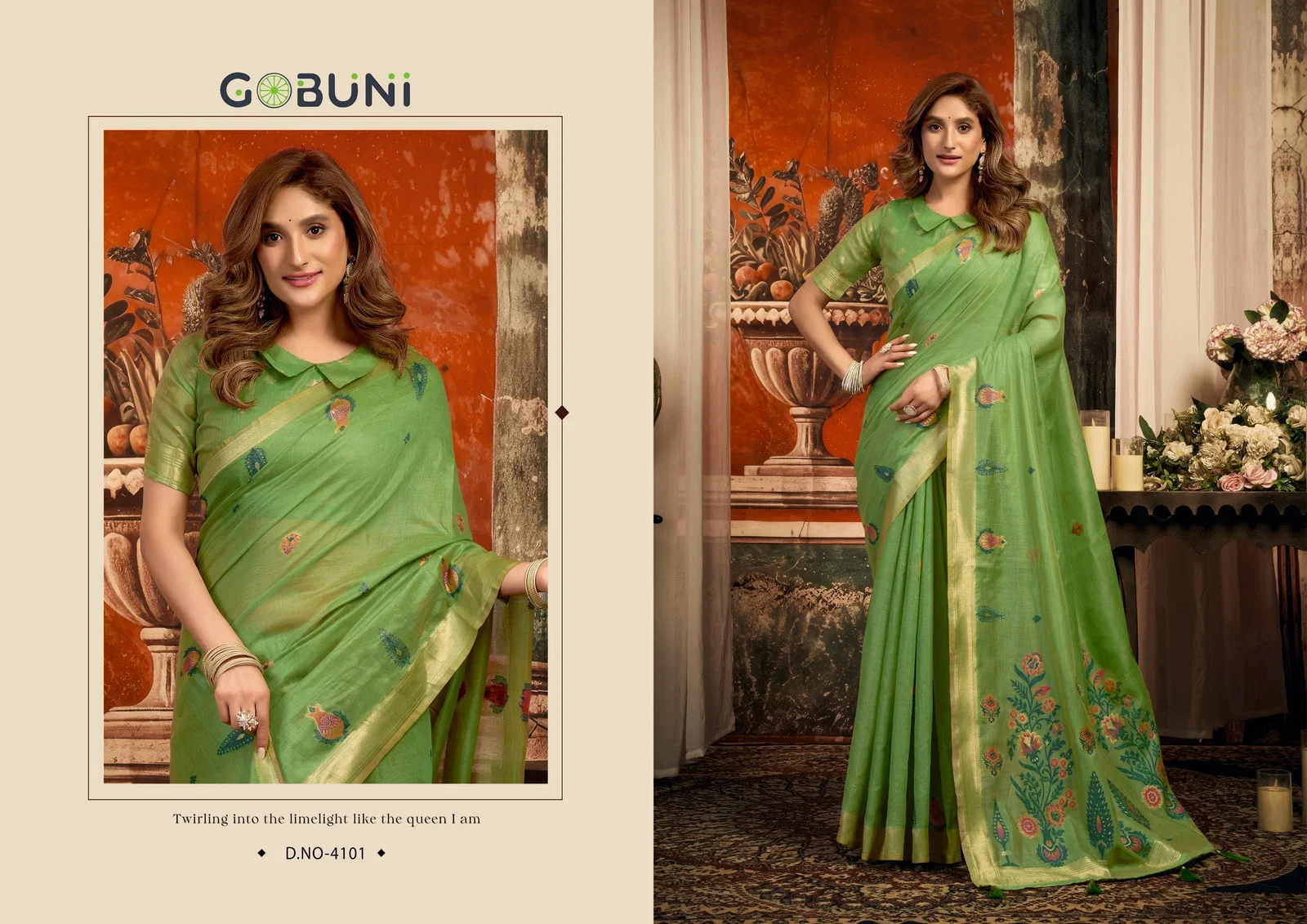 Gobuni Sejal Mal Cotton Zari Border Festival Wear Saree Collection