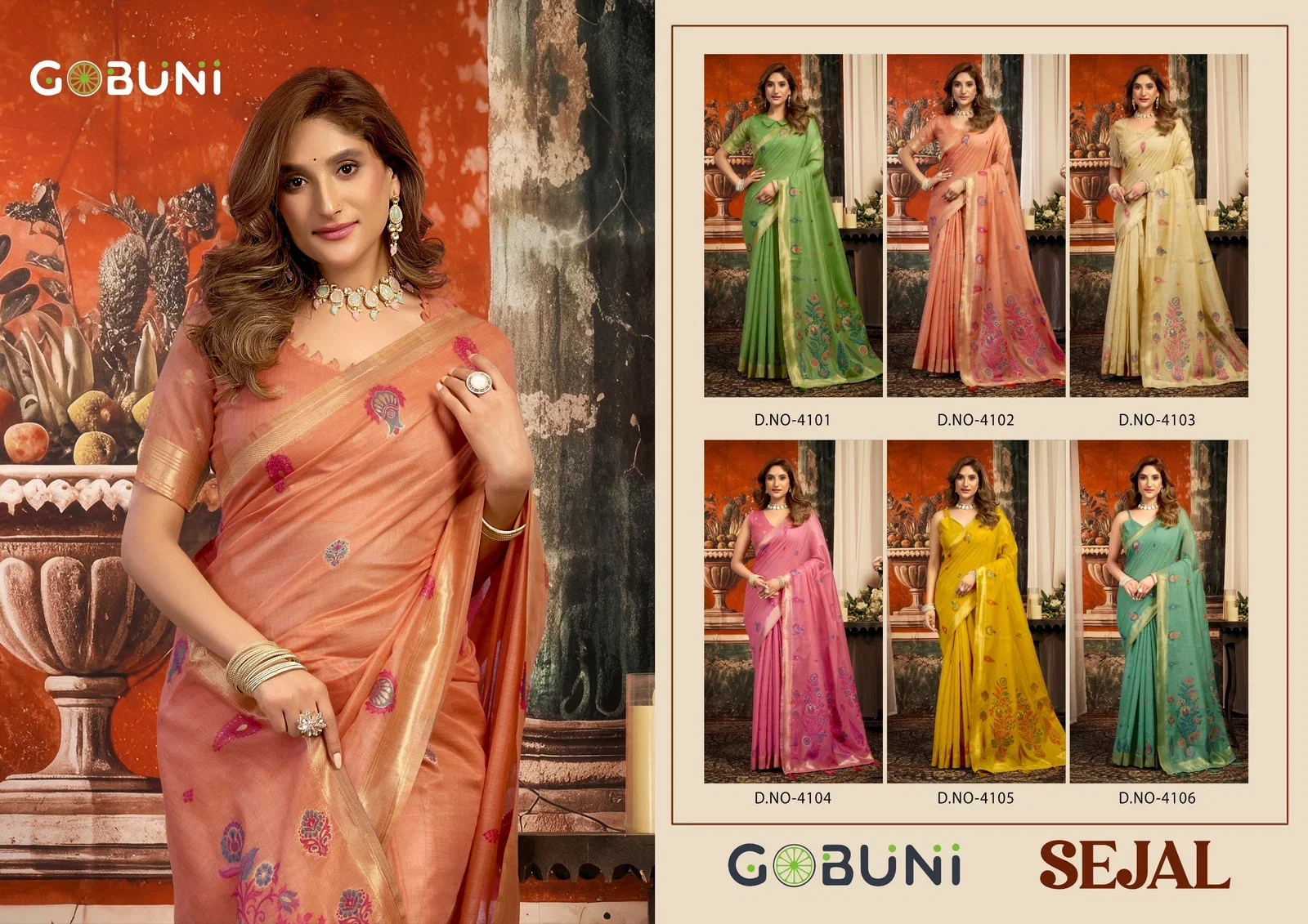 Gobuni Sejal Mal Cotton Zari Border Festival Wear Saree Collection