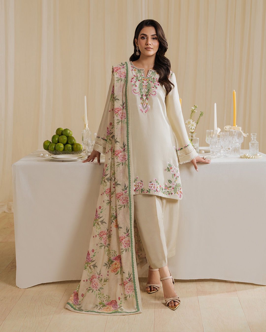 Lekha Ladlo 015 Pur Natural Crepe With Embroidery With Fancy Belly Sleeves Readymade
