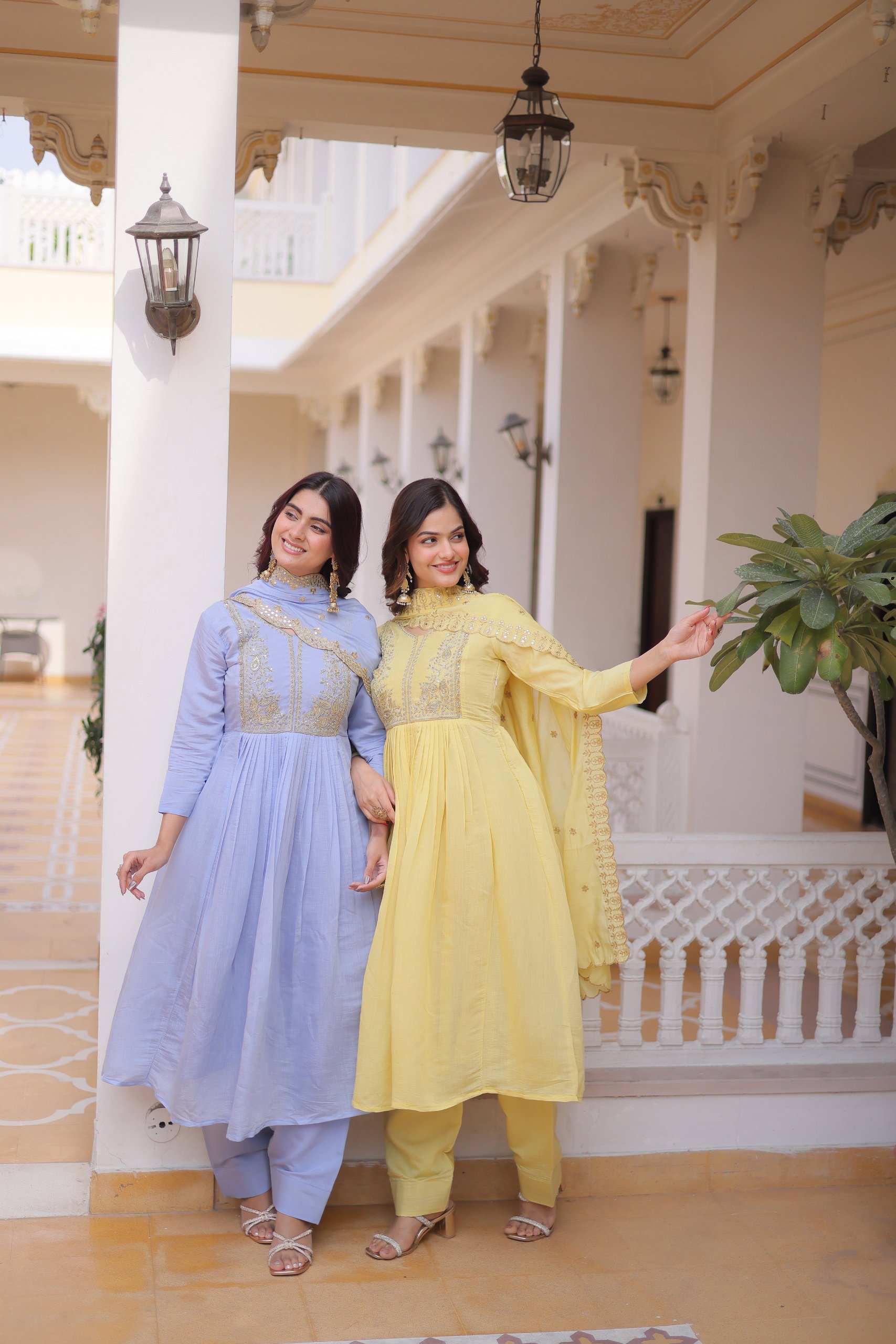 Lekha KA 1241 Mal Chanderi Embroidery Kurti Bottom With Dupatta