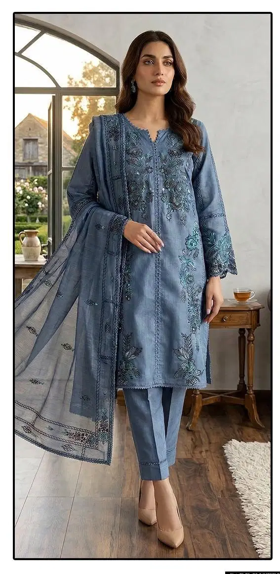 Hoor Tex 738 Slub Armani Designer Salwar Kameez Collection