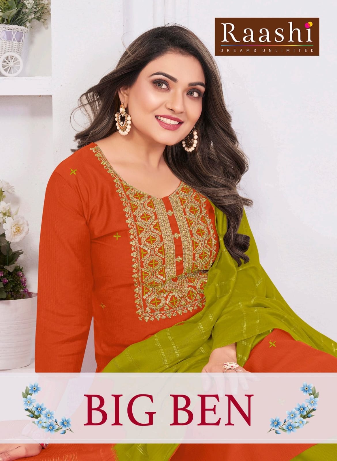 Dnp Big Ben Berlin Silk Top Pant With Dupatta Set