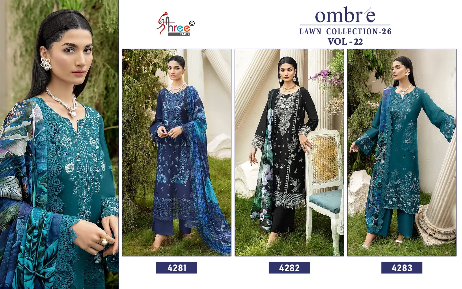Shree Ombre Lawn Collection 26 Vol 22 Cotton Dupatta Cotton Salwar Kameez