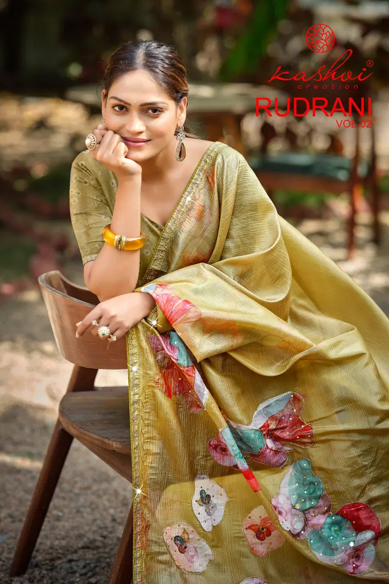 Kashvi Rudrani Vol 2 Shine Digital Print With Aari Worked Saree