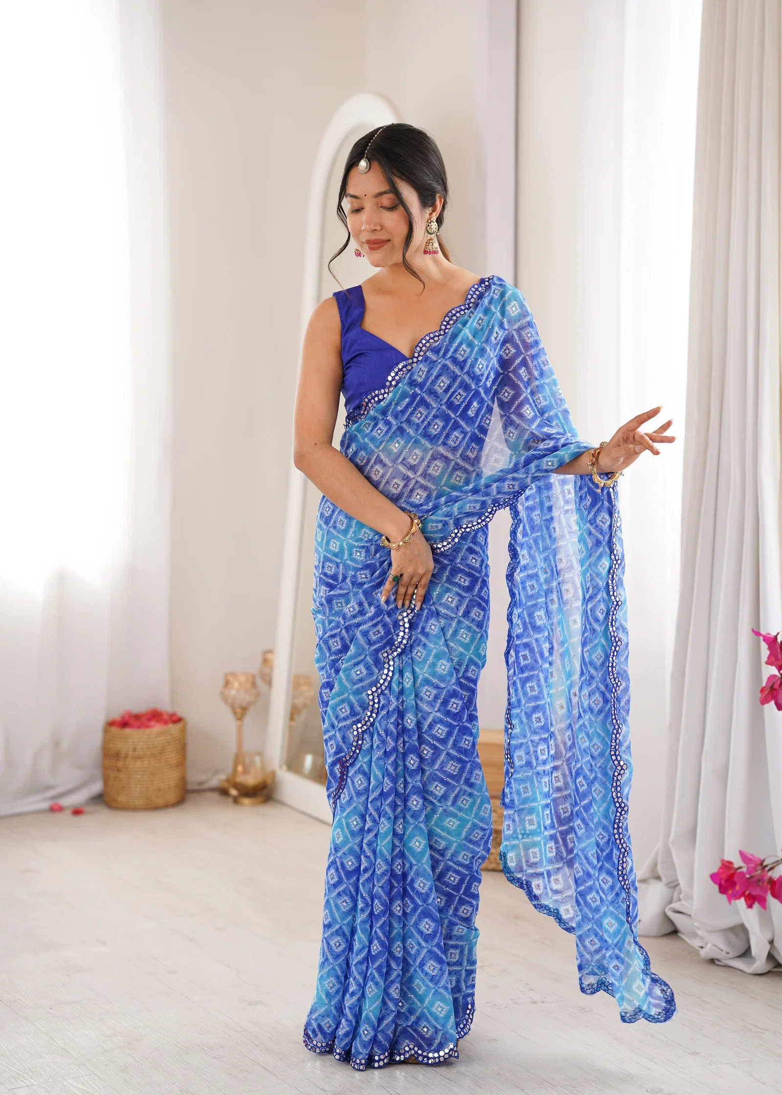 Komal Vol 1 Georgette Heavy Bandhani Printed Saree Collection