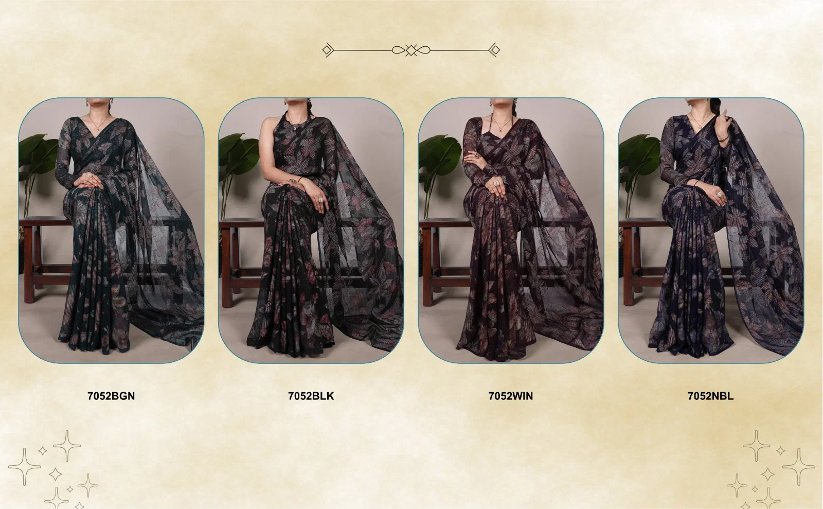 Taraa L 7052 Lurex Brasso Floral Viscose Saree Collection