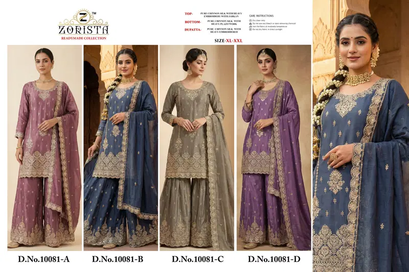 Zorista 10081 A To D Chinon Embroidered Salwar Kameez