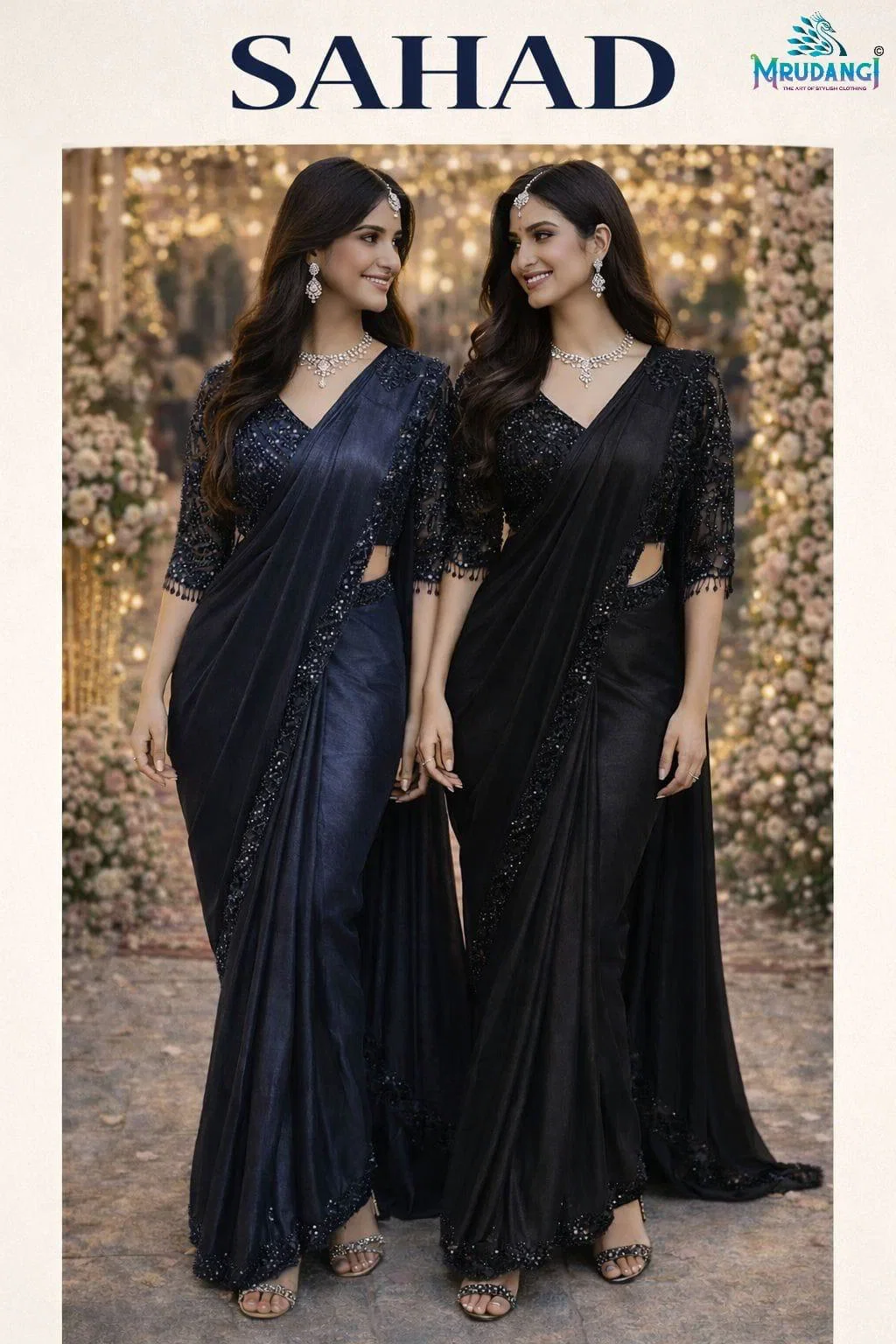 Mrudangi Sahad Real Satin Ready To Wear Saree Collection