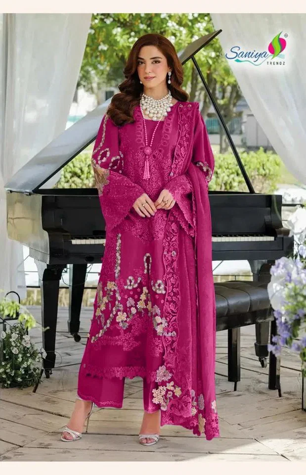 Saniya Elaf Vol 28 E To H Cotton With Chikankari Worked Pakistani Salwar Kameez