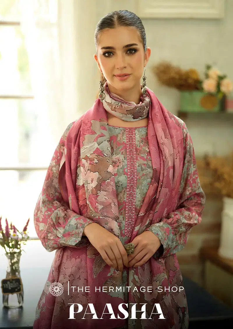 Hermitage Paasha Cotton Digital Print With Embroidered Dress Material