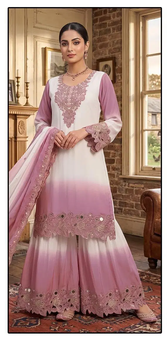 Hoor Tex 728 A To D Georgette Embroidered Salwar Kameez