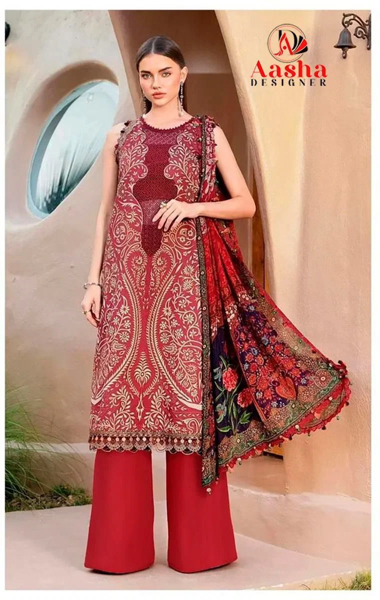 Aasha 1193 A And B Cotton Dupatta Cotton Embroidered Salwar Kameez
