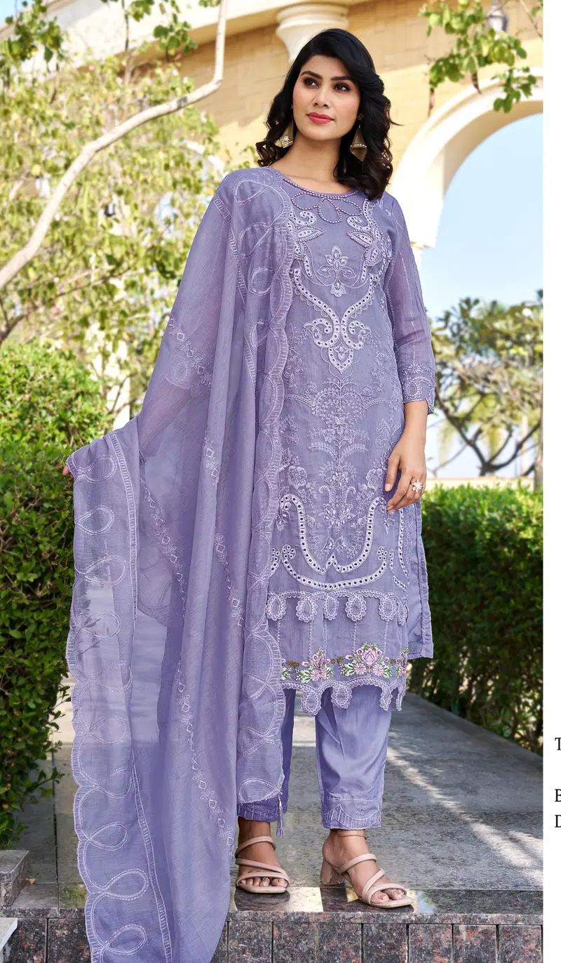 Elan E 23 Cambric Cotton Embroidered Salwar Kameez Collection