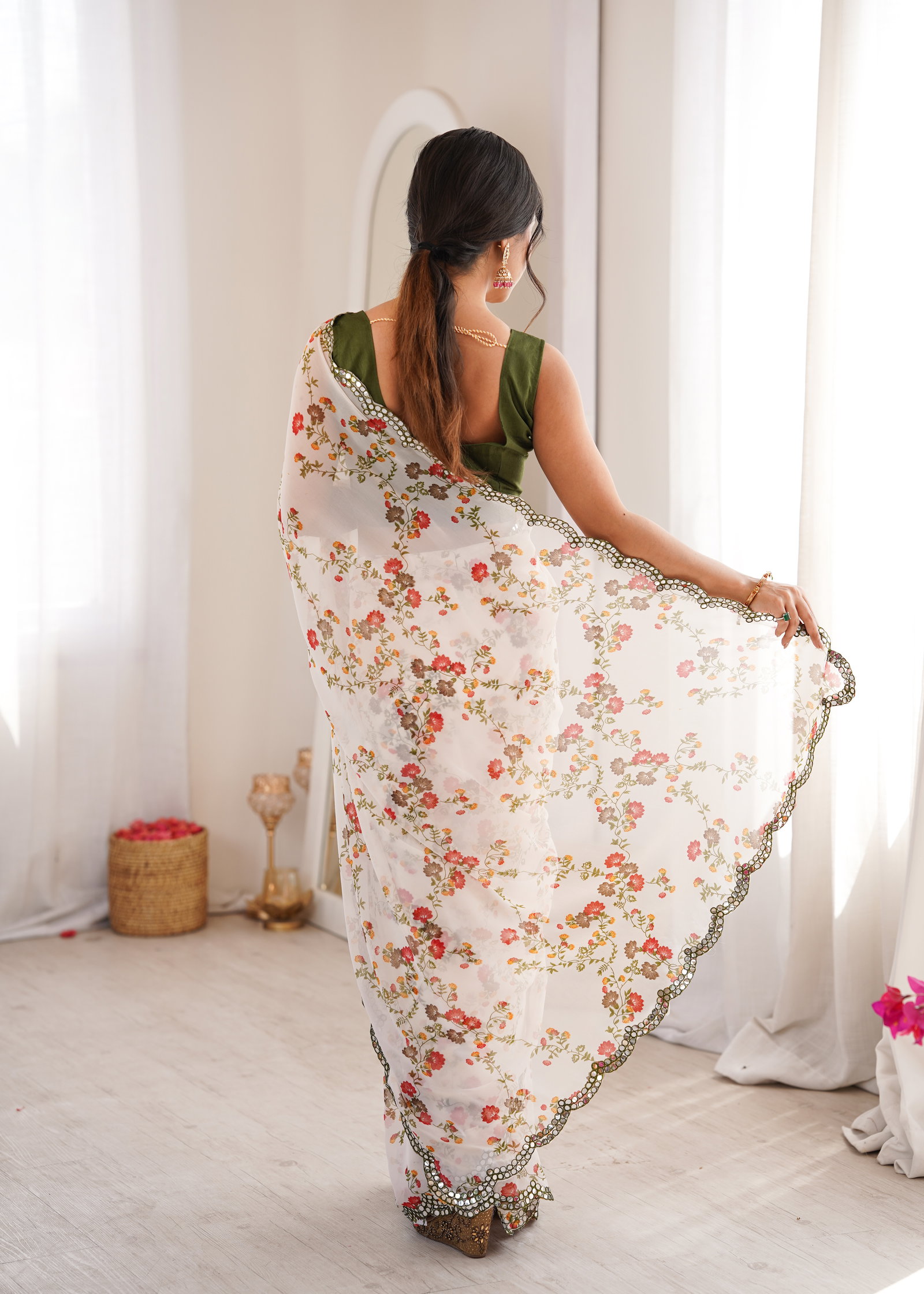 Jainam Vol 1 Heavy Georgette Floral Printed Saree Collection