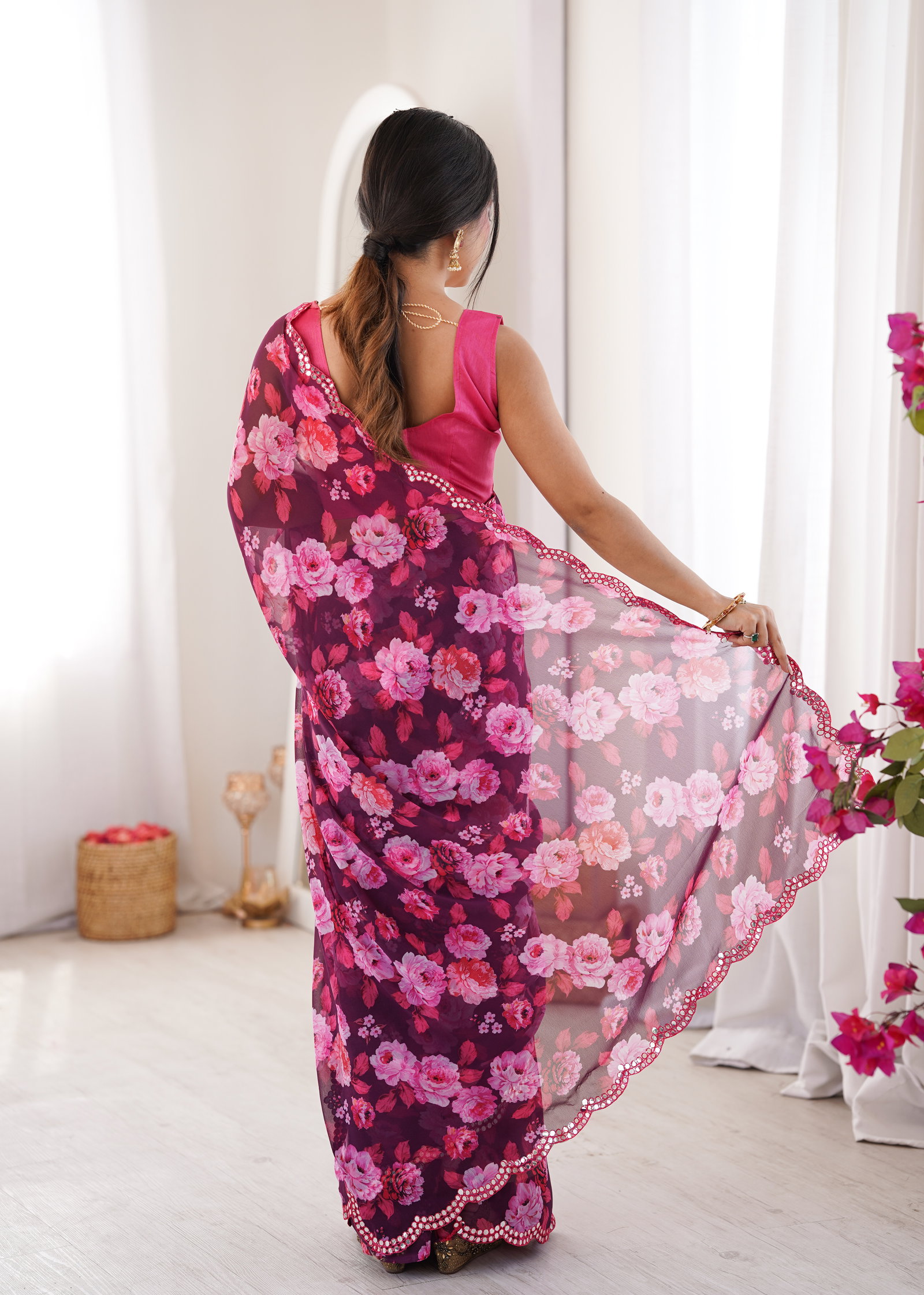 Jainam Vol 1 Heavy Georgette Floral Printed Saree Collection