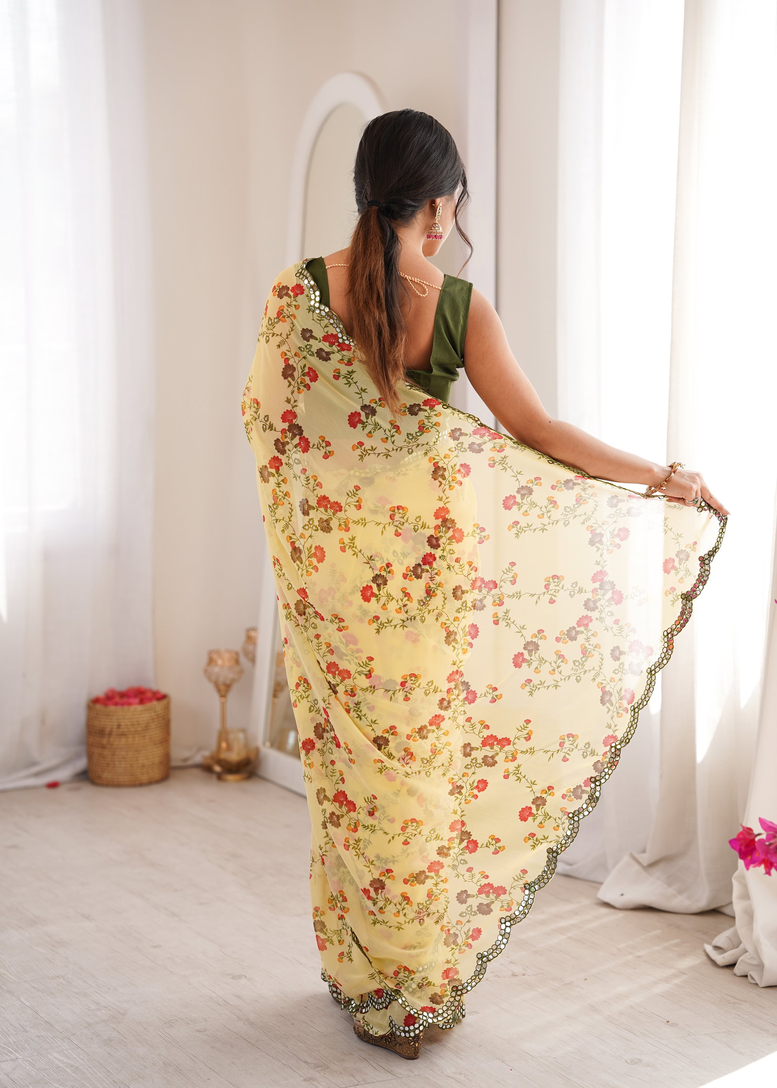 Jainam Vol 1 Heavy Georgette Floral Printed Saree Collection