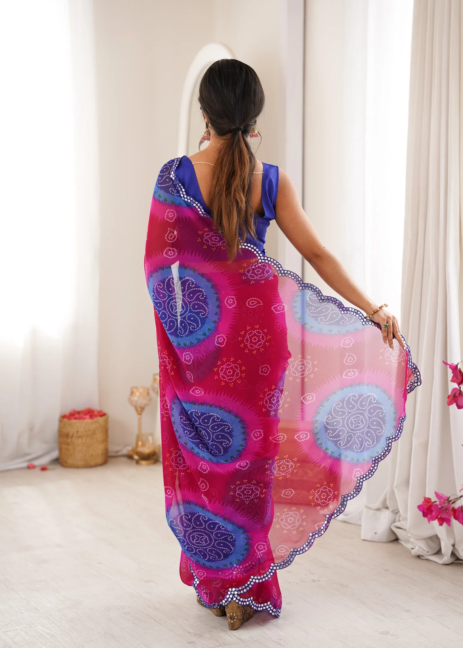 Keri Vol 1 Heavy Georgette Bandhani Keri Printed Saree Collection